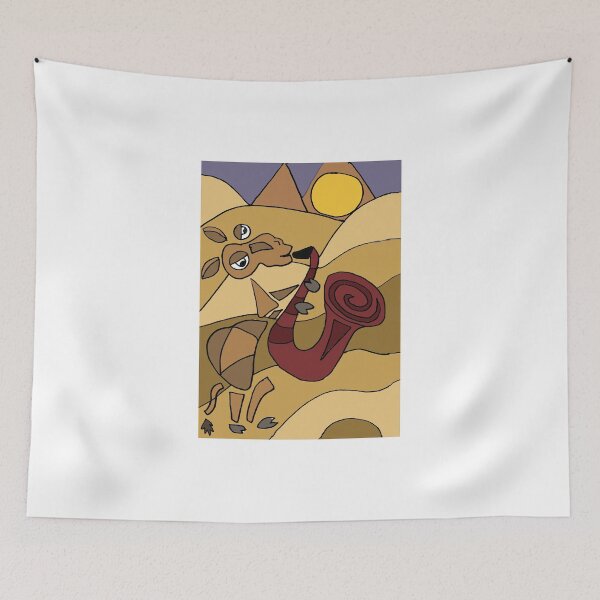 Item preview, Funny Cool Camel Playing Saxophone Abstract Art designed and sold by Nature's Fancy.