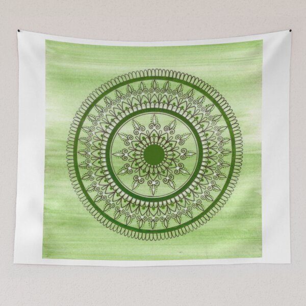 Item preview, Hand Drawn Pretty Green Mandala designed and sold by Zedart.