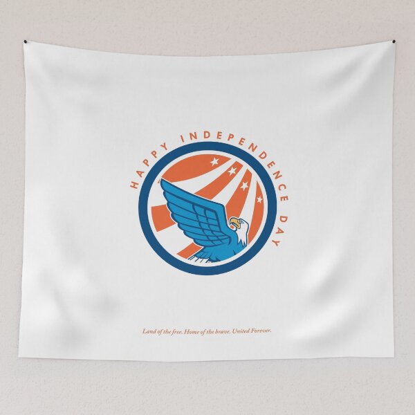 Aperçu de l'œuvre Independence Day Greeting Card-American Eagle Flying Looking Up créée et vendue par patrimonio.