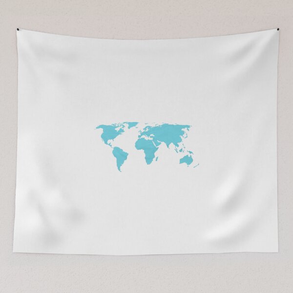Item preview, Simple blue world map designed and sold by Leah Biernacki.