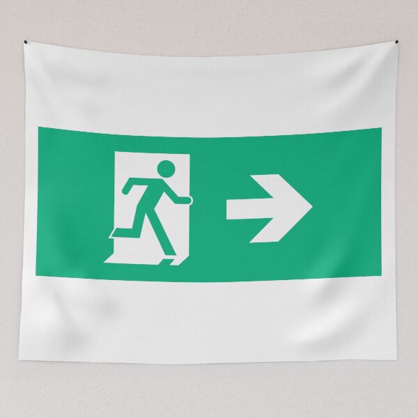 Item preview, Running Man Exit Sign, Right Hand Arrow designed and sold by cheapexitsigns.