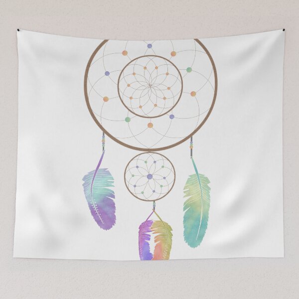 Item preview, Watercolor Boho Rainbow Dreamcatcher Art designed and sold by JannaSalak.