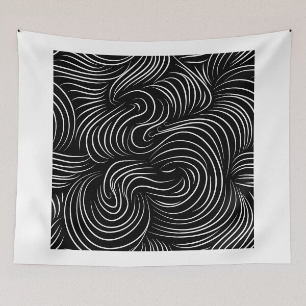 Item preview, Black and white sprirals and swirls designed and sold by Winkham.