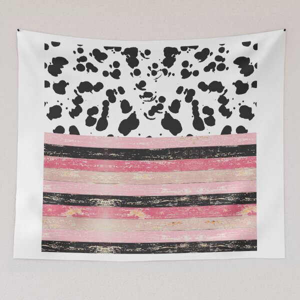 Aperçu de l'œuvre Black & Pink Rustic Wood & Paint Splatter créée et vendue par Blkstrawberry.