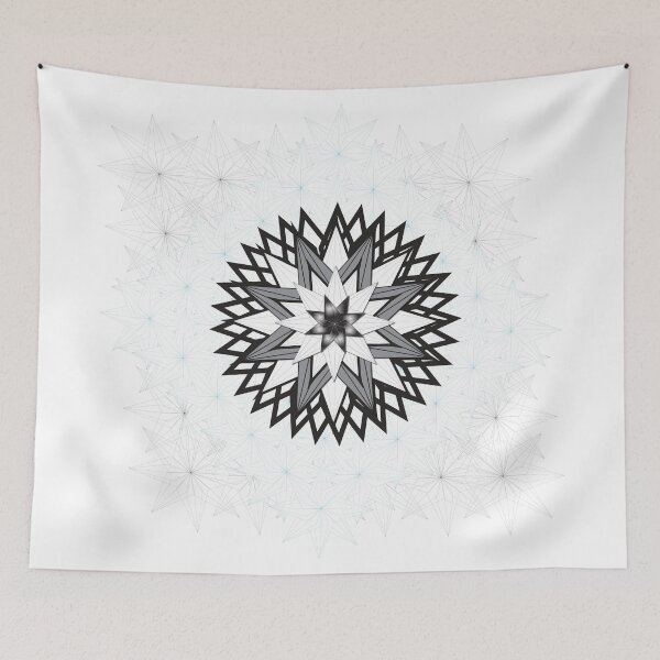Item preview, Blue Geometric Flower Print designed and sold by NefariousBear.