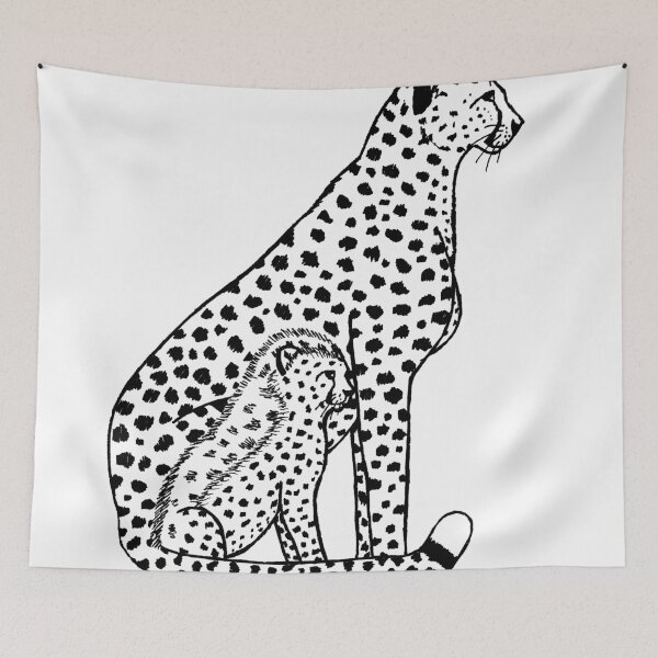 Item preview, Cheetahs (black and white version) designed and sold by LegendOfZeldy.