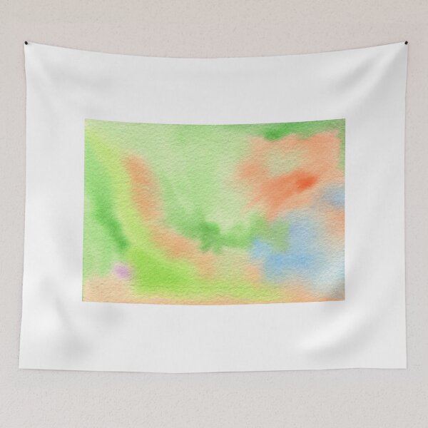 Aperçu de l'œuvre Watercolor Hand Painted Orange Green Blue Abstract Background créée et vendue par Beverly Claire Kaiya.