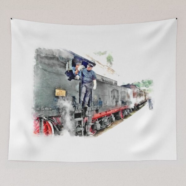 Item preview, Rail workers on steam locomotive designed and sold by Giuseppe Cocco.