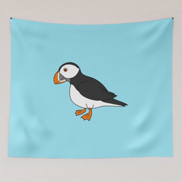 Item preview, Black & White Puffin Bird with Orange Feet designed and sold by Grifynne.