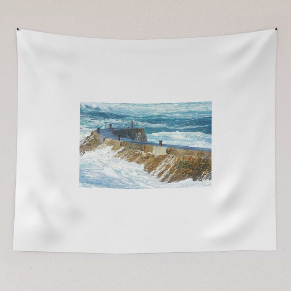 Item preview, Sennen Cove, Storm Surge Over The Harbour Wall designed and sold by Linsey Williams.