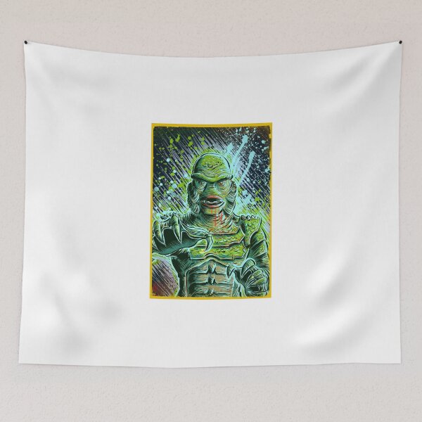 Item preview, Creature from the black lagoon art print halloween monster movie horror sci fi halloween christmas lake universal monsters film black and white joe badon designed and sold by Joe Badon.