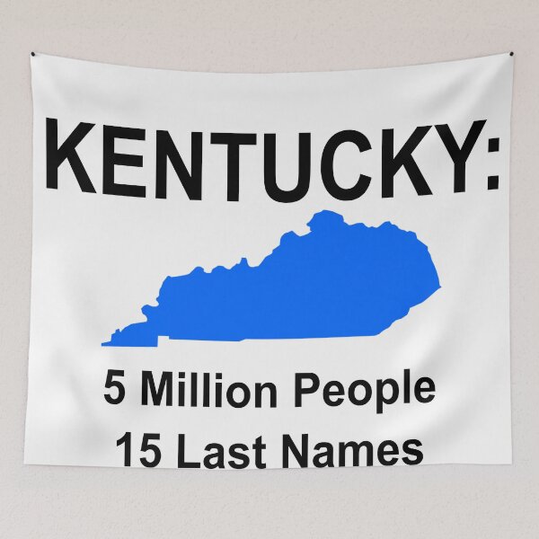 Item preview, KENTUCKY: 5 MILLION PEOPLE, 15 LAST NAMES designed and sold by CalliopeSt.