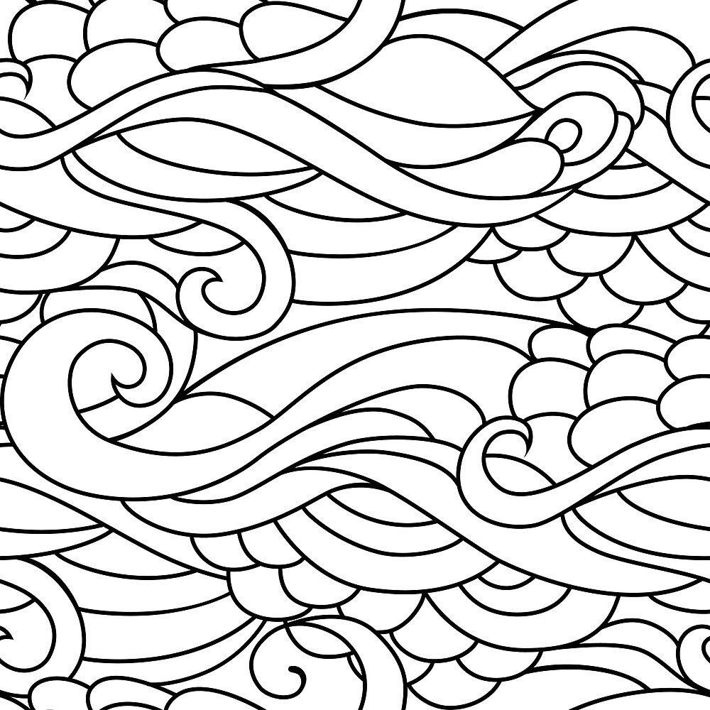 "Black and White Zentangle Yakuza Tattoo Style Tribal Pattern" by