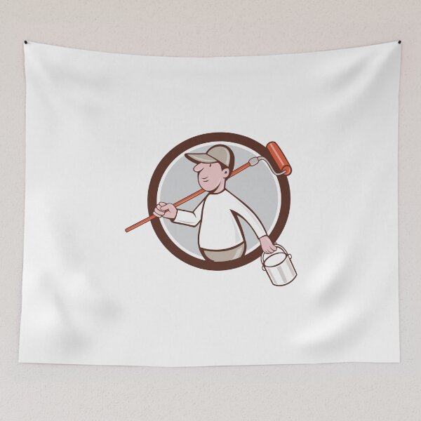 Item preview, House Painter Paint Roller Can Circle Cartoon designed and sold by patrimonio.