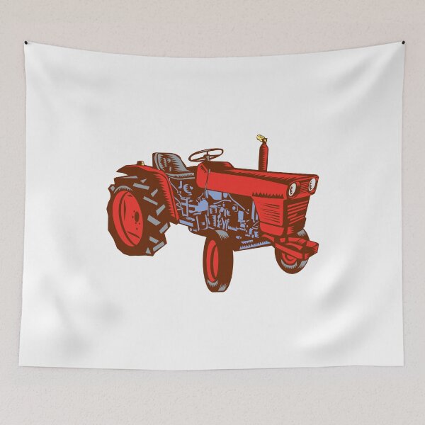 Item preview, Vintage Farm Tractor Side Woodcut designed and sold by patrimonio.