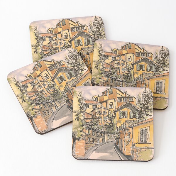 Item preview, Siena, Italy near the Fontebranda. Pen and wash.  designed and sold by Elizabeth Moore Golding.