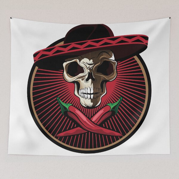Item preview, Funny Mexican Skull with chili  designed and sold by silverorlead.