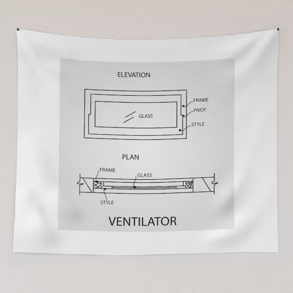 Item preview, Diagram of a ventilator showing plan and elevation designed and sold by Shawlin Islam.