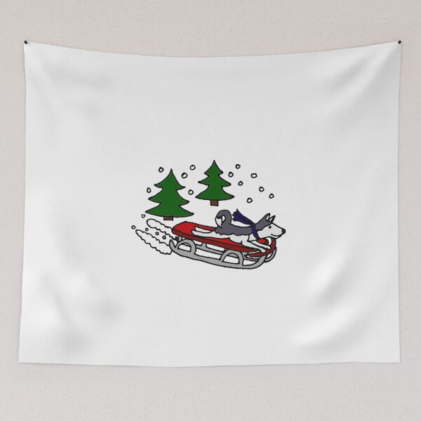 Item preview, Funny Cool Siberian Husky Dog Sledding designed and sold by Nature's Fancy.