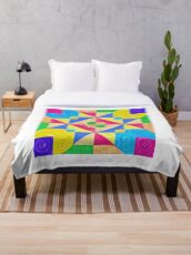 #DeepDream Color Squares Visual Areas 5x5K v1448168644 Throw Blanket