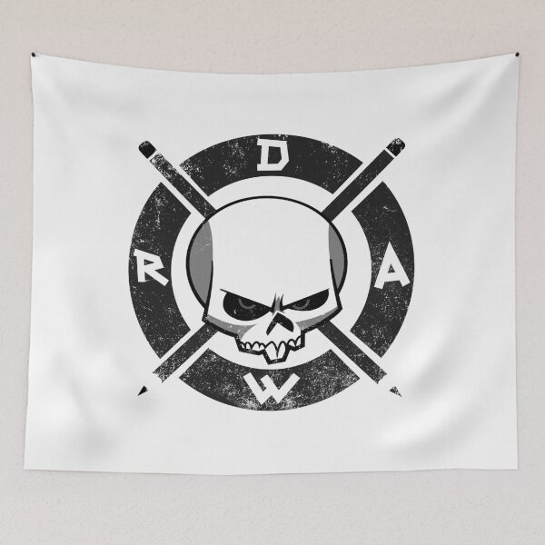 Item preview, Draw Everyday - Artsy Vector Skull based Design (Black and White) designed and sold by Sebastian Stadler.