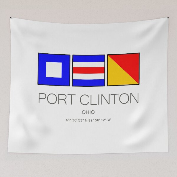 Item preview, Port Clinton Ohio Nautical Flag Art designed and sold by DESTINATIONS DECAL.