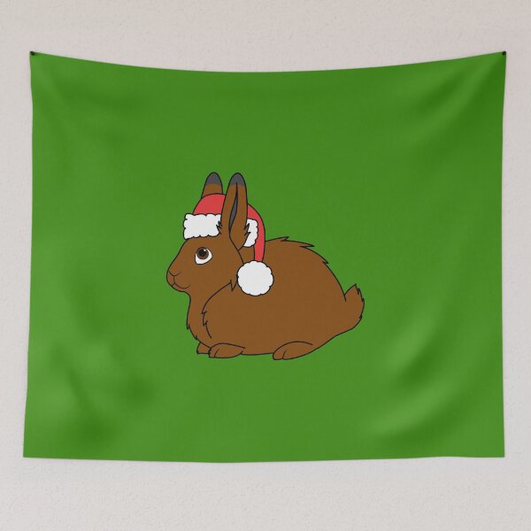 Item preview, Brown Arctic Hare with Christmas Red Santa Hat designed and sold by Grifynne.