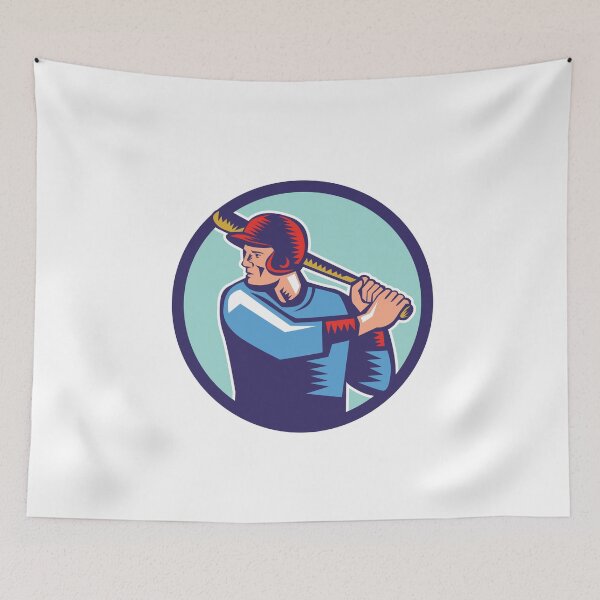 Aperçu de l'œuvre Baseball Player Batter Batting Circle Woodcut créée et vendue par patrimonio.