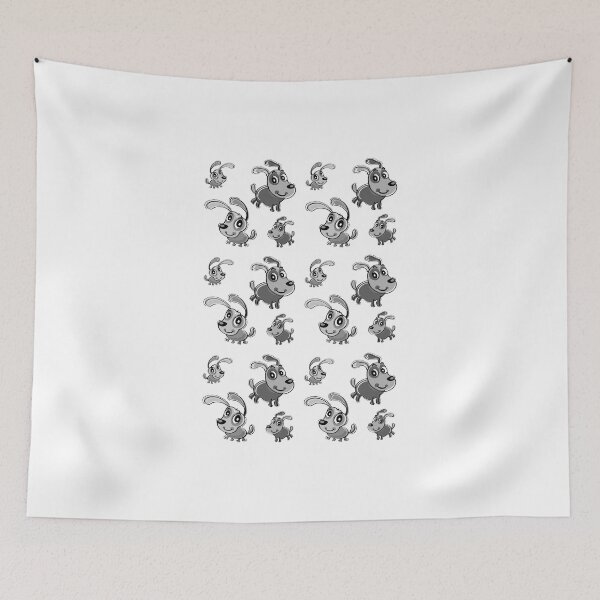 Item preview, Happy Grey Dogs Pattern designed and sold by SylviaGo.