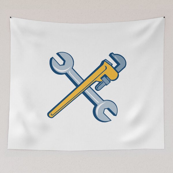 Item preview, Spanner Monkey Wrench Crossed Isolated Cartoon designed and sold by patrimonio.