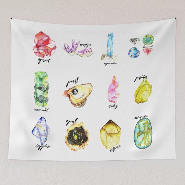 Item preview,  Watercolor Birthstones With Calligraphy designed and sold by sadiesavesit.