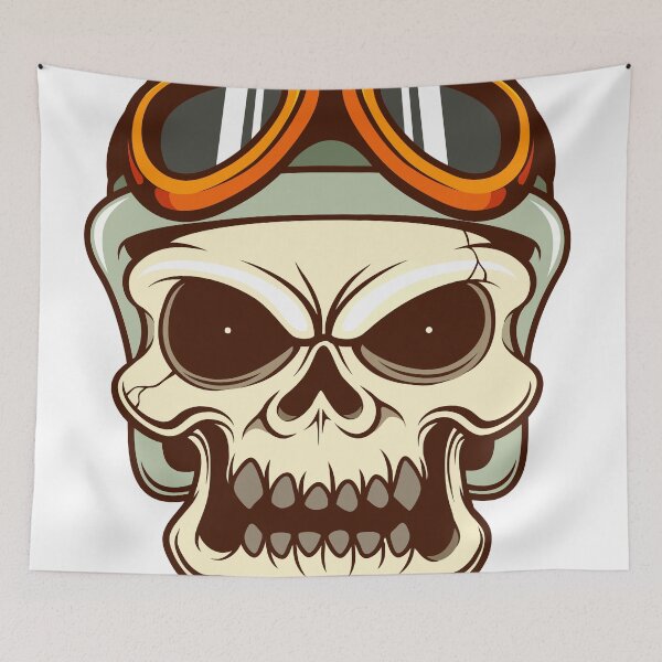 Item preview, Funny biker skull designed and sold by silverorlead.