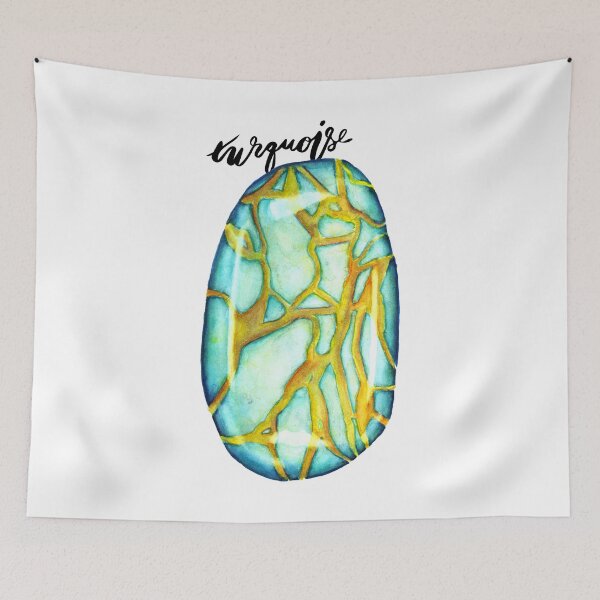 Item preview,  Watercolor Turquoise With Calligraphy – December Birthstone designed and sold by sadiesavesit.