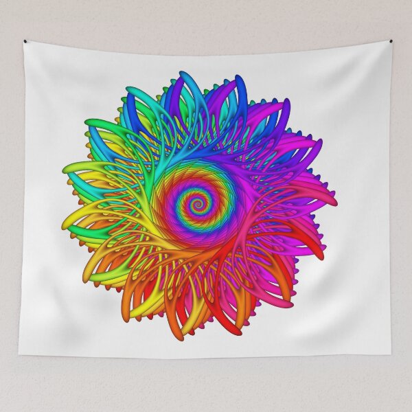 Item preview, Psychedelic Rainbow Spiral Medallion designed and sold by Kitty Bitty.