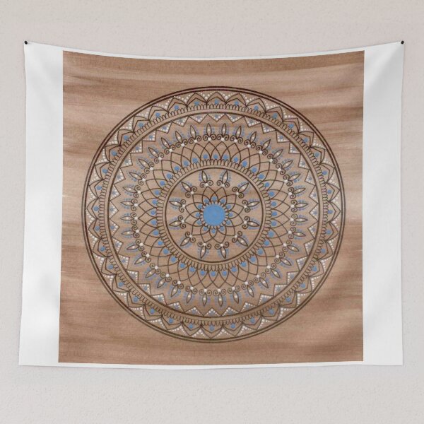 Item preview, Hand Drawn Brown And Blue Mandala designed and sold by Zedart.