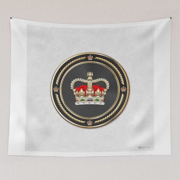 Item preview, St Edward's Crown - British Royal Crown over White Leather  designed and sold by Serge Averbukh Art Studio.