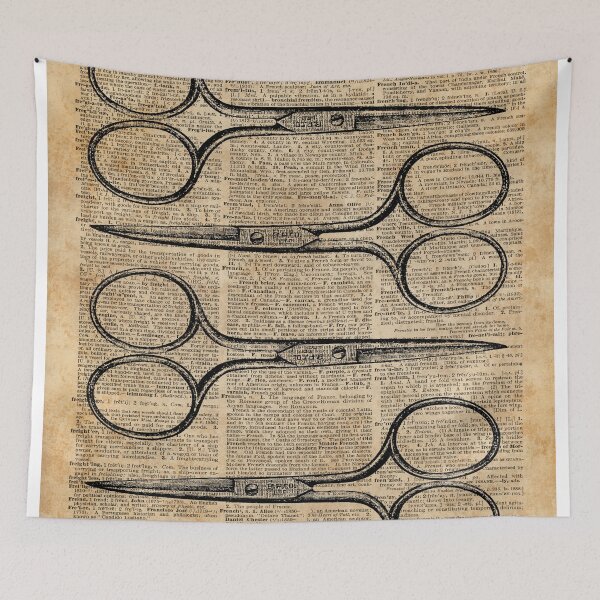 Item preview, Hairdresser's Scissors Vintage Illustration Dictionary Art designed and sold by DictionaryArt.
