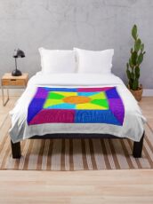 DeepDream Color Squares Visual Areas 5x5K v19 Throw Blanket