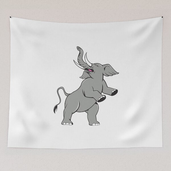 Aperçu de l'œuvre Elephant Prancing Isolated Cartoon créée et vendue par patrimonio.