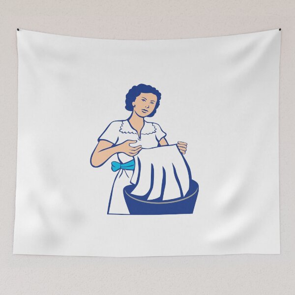 Item preview, Housewife Washing Laundry Retro designed and sold by patrimonio.