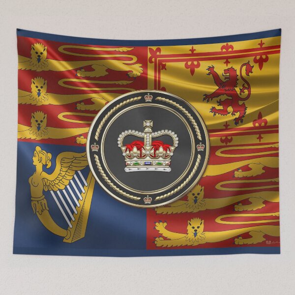 Item preview, St Edward's Crown - British Royal Crown over Royal Standard  designed and sold by Serge Averbukh Art Studio.
