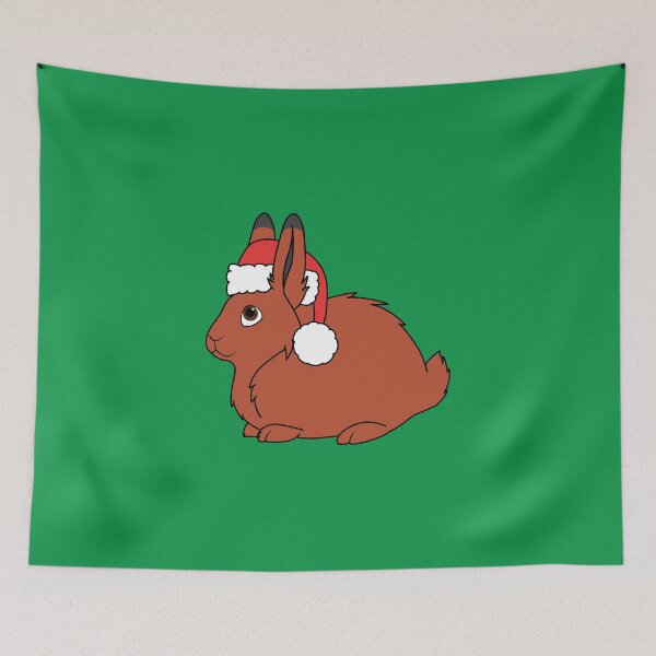 Item preview, Red Arctic Hare with Christmas Red Santa Hat designed and sold by Grifynne.