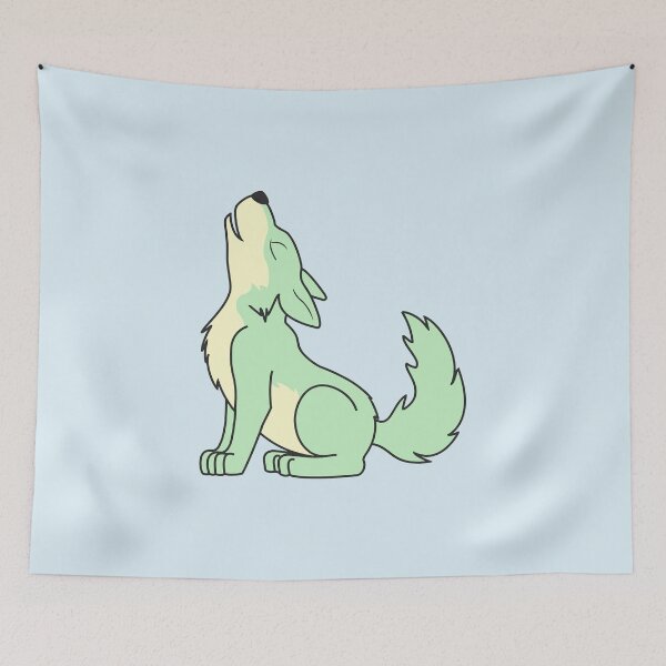 Item preview, Light Green Howling Wolf Pup designed and sold by Grifynne.