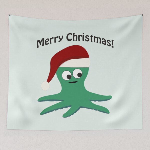 Artikelvorschau, Frohe Weihnachten Nette Sankt-Krake entworfen und verkauft von Hedgie Designs.