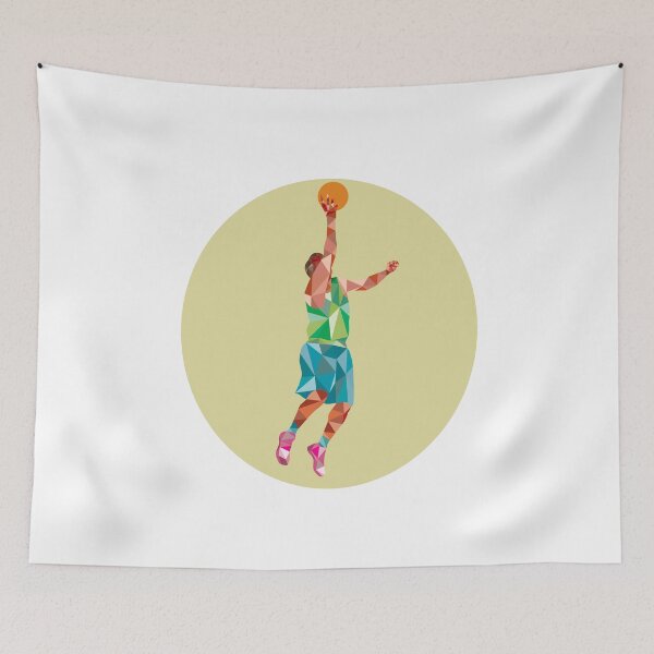 Item preview, Basketball Player Lay Up Rebounding Ball Low Polygon designed and sold by patrimonio.