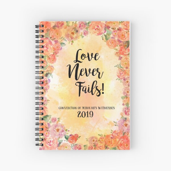 Item preview, "Love Never Fails"! 2019 Regional Convention of Jehovah's Witnesses (Floral Orange) designed and sold by JW Stuff.