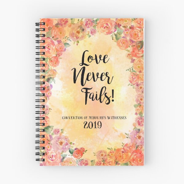 Item preview, "Love Never Fails"! 2019 Regional Convention of Jehovah's Witnesses (Floral Orange) designed and sold by JW Stuff.