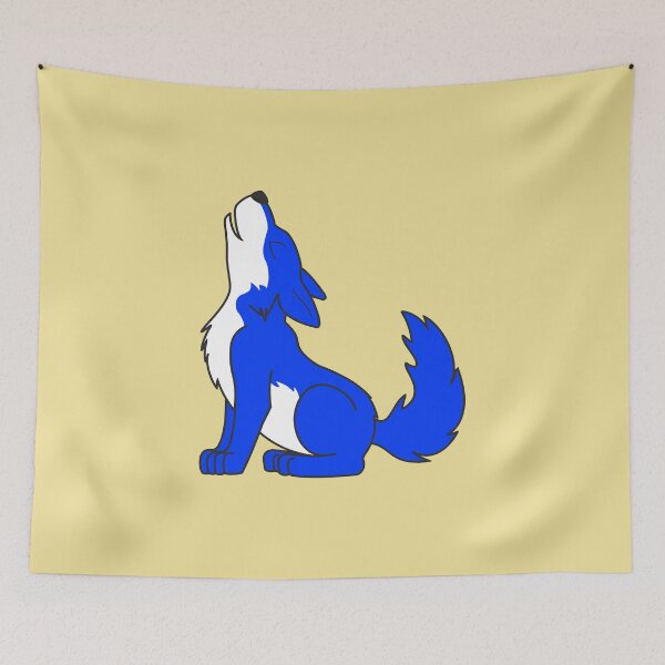 Item preview, Blue Howling Wolf Pup designed and sold by Grifynne.