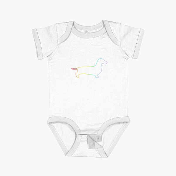 Item preview, Daschund rainbow outline on white designed and sold by J Knight.