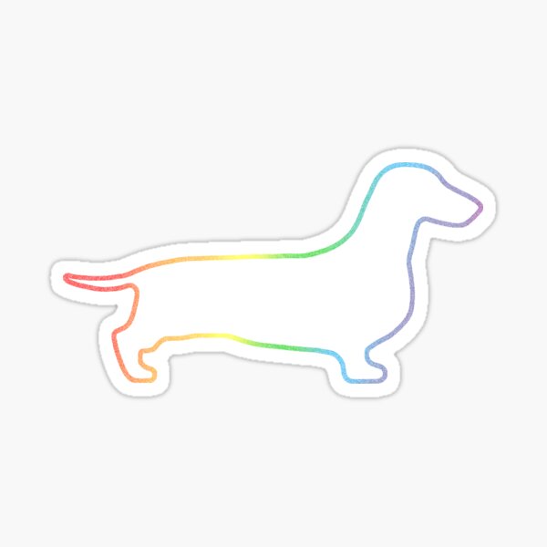 Item preview, Daschund rainbow outline on white designed and sold by J Knight.
